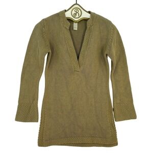 J Jill Tunic Sweater Womens XS Knit Cotton Linen Lagenlook Earthy Indie Hippie